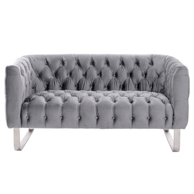 B&Q -  Grosvenor Two Seat SofaDove GreyBrushed Silver