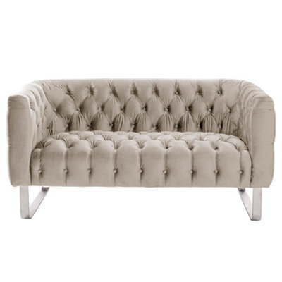 B&Q -  Grosvenor Two Seat SofaTaupeBrushed Silver