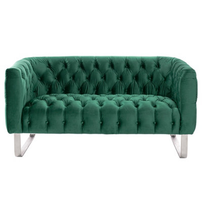B&Q -  Grosvenor Two Seat SofaBottle GreenBrushed Silver