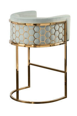 B&Q -  Alveare Counter Stool BrassJade