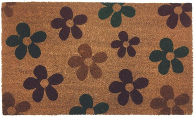 The Rugs Coir Doormat Gainsborough Flowers 45X75 Cm from B&Q