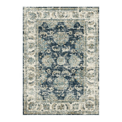  - Perla Blue Traditional Medium Rug(L)160Cm X (W)120Cm