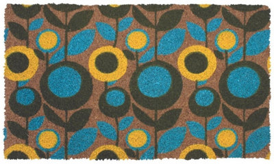 The Rugs Coir Doormat Gainsborough Abstract Floral 40X70 Cm