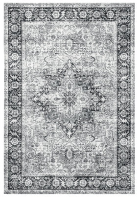  - Azar Grey Persian Medium Rug(L)170Cm X (W)120Cm