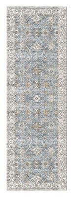  - Samira Blue Traditional Large Runner(L)180Cm X (W)60Cm