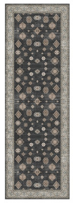  - Black Traditional Large Runner(L)180Cm X (W)60Cm