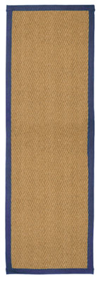 BrownBlue Herringbone Weave Large Rug(L)180Cm X (W)60Cm from B&Q
