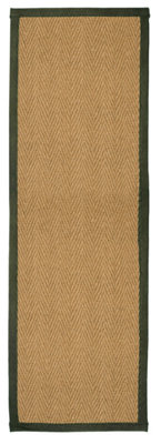 BrownGreen Herringbone Weave Large Rug(L)180Cm X (W)60Cm from B&Q