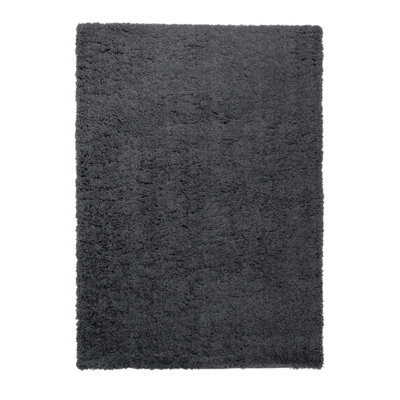 Supersoft Charcoal Plain Medium Rug(L)170Cm X (W)120Cm from B&Q