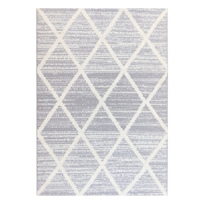  - Maya Grey Berber Shaggy Medium Rug(L)160Cm X (W)120Cm