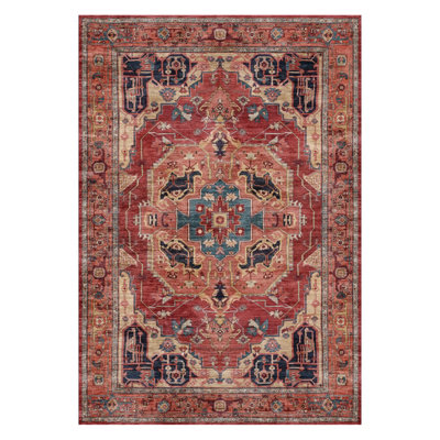 Persian Chenille Red Traditional Medium Rug(L)170Cm X (W)120Cm from B&Q