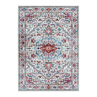 Persian Chenille Multicoloured Woven Effect Medium Rug(L)170Cm X (W)120Cm from B&Q