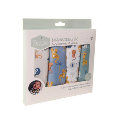 Ziggle Baby Bandanna Dribble Bib SetSavanna Animals from B&Q