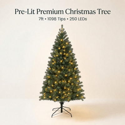 Outdoor Living (Nw) Ltd Pre Lit Led Premium Festive Christmas Tree With Free Storage Bag 7Ft