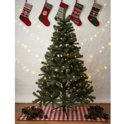 Festive Christmas 7ft Pre-Lit Artificial Christmas Tree - Warm White LED - Image 6