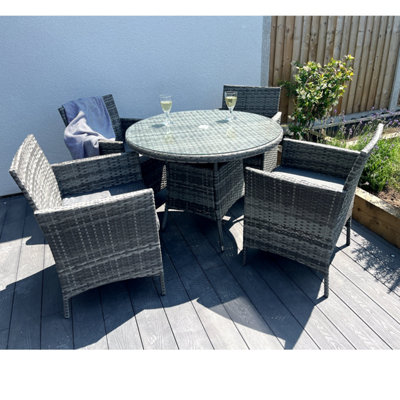 Outdoor Living (NW) Ltd 5-Piece Rattan Wicker Relaxed Garden Dining Set from B&Q