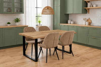 Outdoor Living Unisex Tan Colorado Dining Table With Jaydn Leather Chairs, Taupe In Size 4 - Image 6
