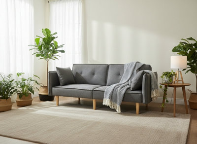 B&Q -  Finnley Two Seat Grey Sofa BedGrey