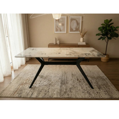 Outdoor Living (NW) Ltd San Diego Marble Top Rectangular Dining Table from B&Q