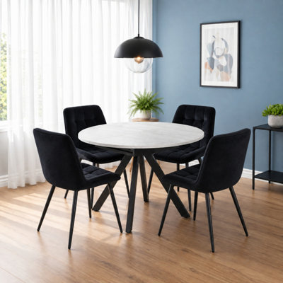 Rackhams Black Harley Extendable Dining Table With 4 Erica Chairs - Image 6
