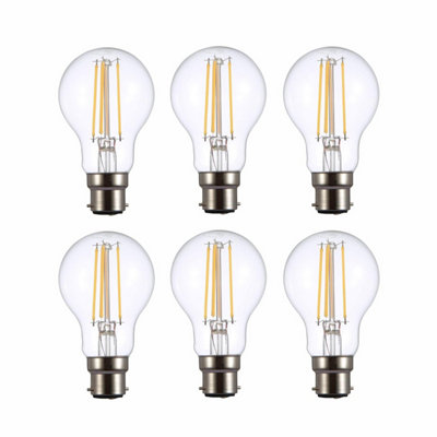 Tekled A 60 Filament Vintage Led Bulbs B 22 Bayonet Cap Energy Saving 6.5 W Light Bulb 60 W Equivalent Nondimmable Clear 2700 K from B&Q