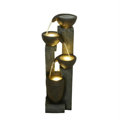 Outdoor Living Uk Aqua Creations Winchester Pouring Bowls Mains Plugin Powered Water Feature