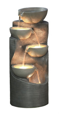 Outdoor Living Uk Aqua Creations Alton Pouring Bowls Mains Plugin Powered Water Feature