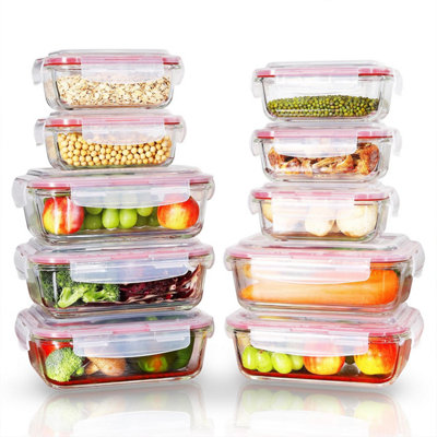  - Vinsani 10 Pack Glass Food Storage Meal Prep Containers With Lids For - Image 3