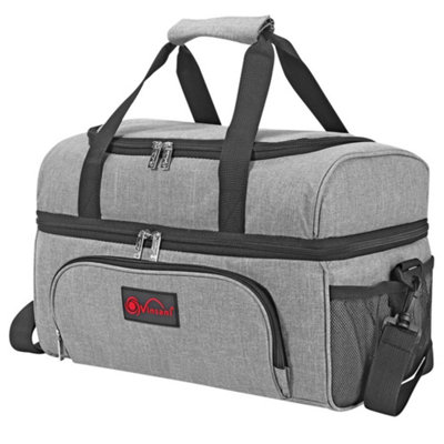  - 2030L Cooler Bag Dual Compartment Grey Curve Cooler Bag Picnic Storage