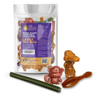 The Regal MuttVegetable Dog ChewsMixed Shape Variety PackLarge1Kg Bag from B&Q