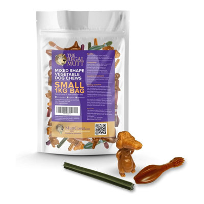 The Regal MuttVegetable Dog ChewsMixed Shape Variety PackSmall1Kg Bag from B&Q