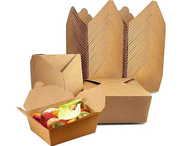 Hot Bargains Takeaway Food Boxes 100 Pack 750Ml Kraft Biodegradable Leak Proof from B&Q
