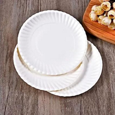 Hot Bargains 9 Inch White Paper Plates Pack Of 1000 Disposable Dinner Plates For Parties Catering And Events from B&Q