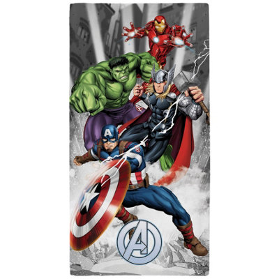 Marvel Avengers Action Beach Towel Black White Superhero Official Merchandise 70X140Cm