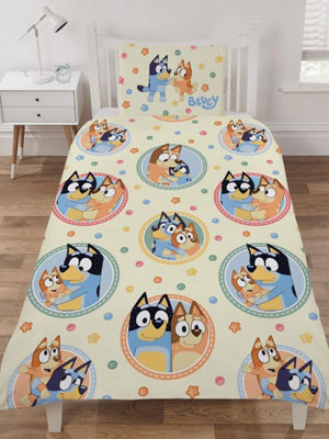 Bluey Happy Single Duvet Cover And Pillowcase Set from B&Q