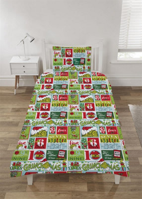 Homespace Direct Ltd The Grinch 12 Days Of Christmas Duvet Cover Set from B&Q