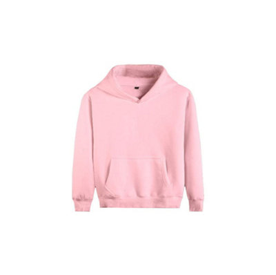 Vasego Boys Girls Plain Coloured Hoodie Jacket Kids Children Pockets Warm Hoody Hooded Sweatshirt Outerwear, Blush 5 To 6 Pink