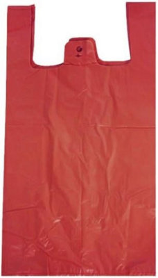 KSP PARTNERS LTD Strong Red Plastic Vest Carrier Bags28X43X53 Cm18 MicronPack Of 140 (Red) from B&Q