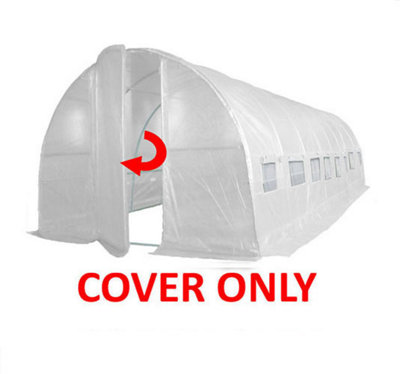 Crocodile Trading 8M X 3M (27' X 10' Approx) Pro+ White Polytunnel Replacement Cover from B&Q