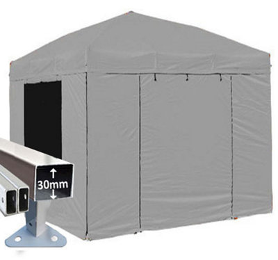 Crocodile Trading 3M X 3M Trader-Max 30 Commercial Instant Shelter Pop Up Gazebos FrameCanopy & SidesSilver from B&Q