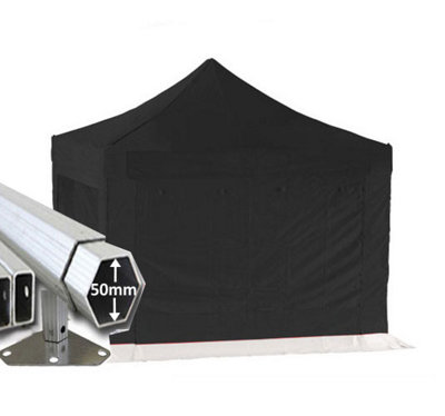 Crocodile Trading 4M X 4M Extreme 50 Commercial Instant Shelter Pop Up Gazebos FrameCanopy & SidesBlack from B&Q