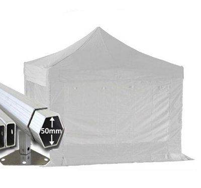 Crocodile Trading 4M X 4M Extreme 50 Commercial Instant Shelter Pop Up Gazebos FrameCanopy & SidesWhite from B&Q