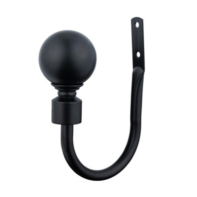 A.unique Home Pair Of Plain Round Ball Metal Holdbacks With FittingsMatt Black from B&Q