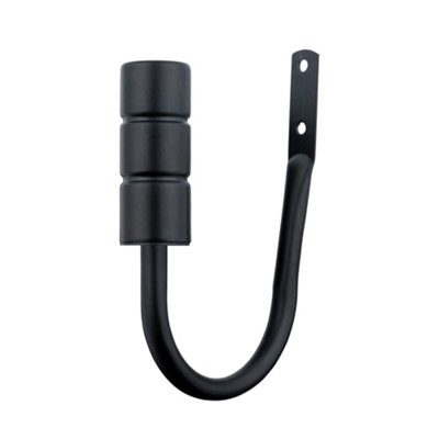A.unique Home Pair Of Plain Barrel Metal Holdbacks With FittingsMatte Black from B&Q