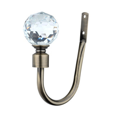 A.unique Home  Pair Of Gem Crystal Ball Metal Holdbacks With Fittings Antique Brass from B&Q