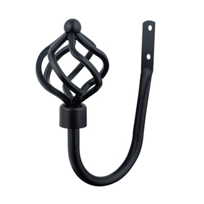 A.unique Home Pair Of Twisted Metal Holdbacks With FittingsMatte Black from B&Q
