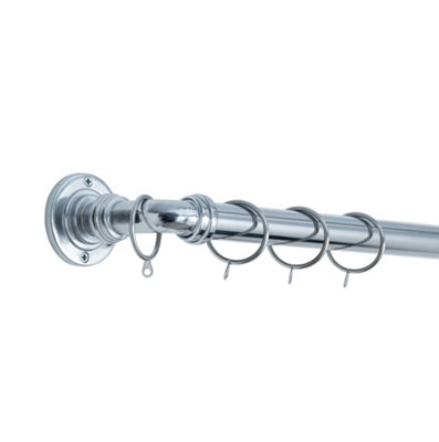 A.unique Home Room Darkening Metal Extendable Curtain Pole With Rings And FittingsNickel70Cm120Cm  Approx from B&Q