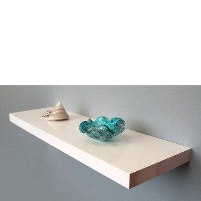 Mastershelf White Floating Shelf Kit 80X25X3.8Cm from B&Q