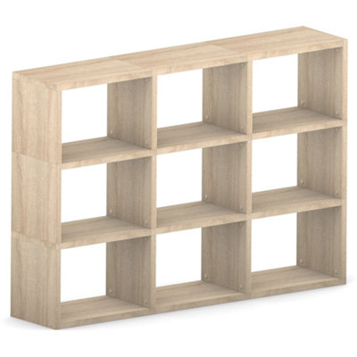 Mastershelf Modular 9 Wide Cube Oak  173.8L X 109.6H X 32.8D from B&Q