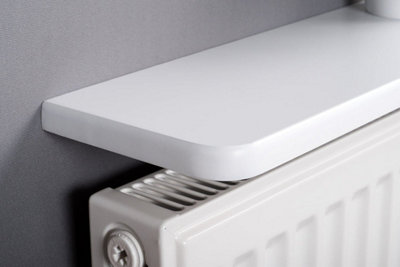 Mastershelf Rounded Radiator ShelfSatin White120X15X1.8Cm from B&Q